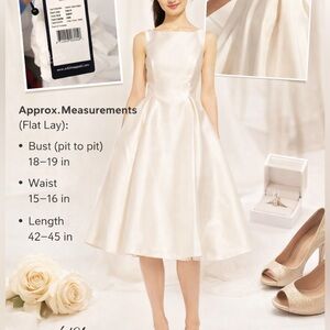 Adrianna Papell Ivory Size 8 Tea Length Midi Dress NWT Elegant Occasions Party